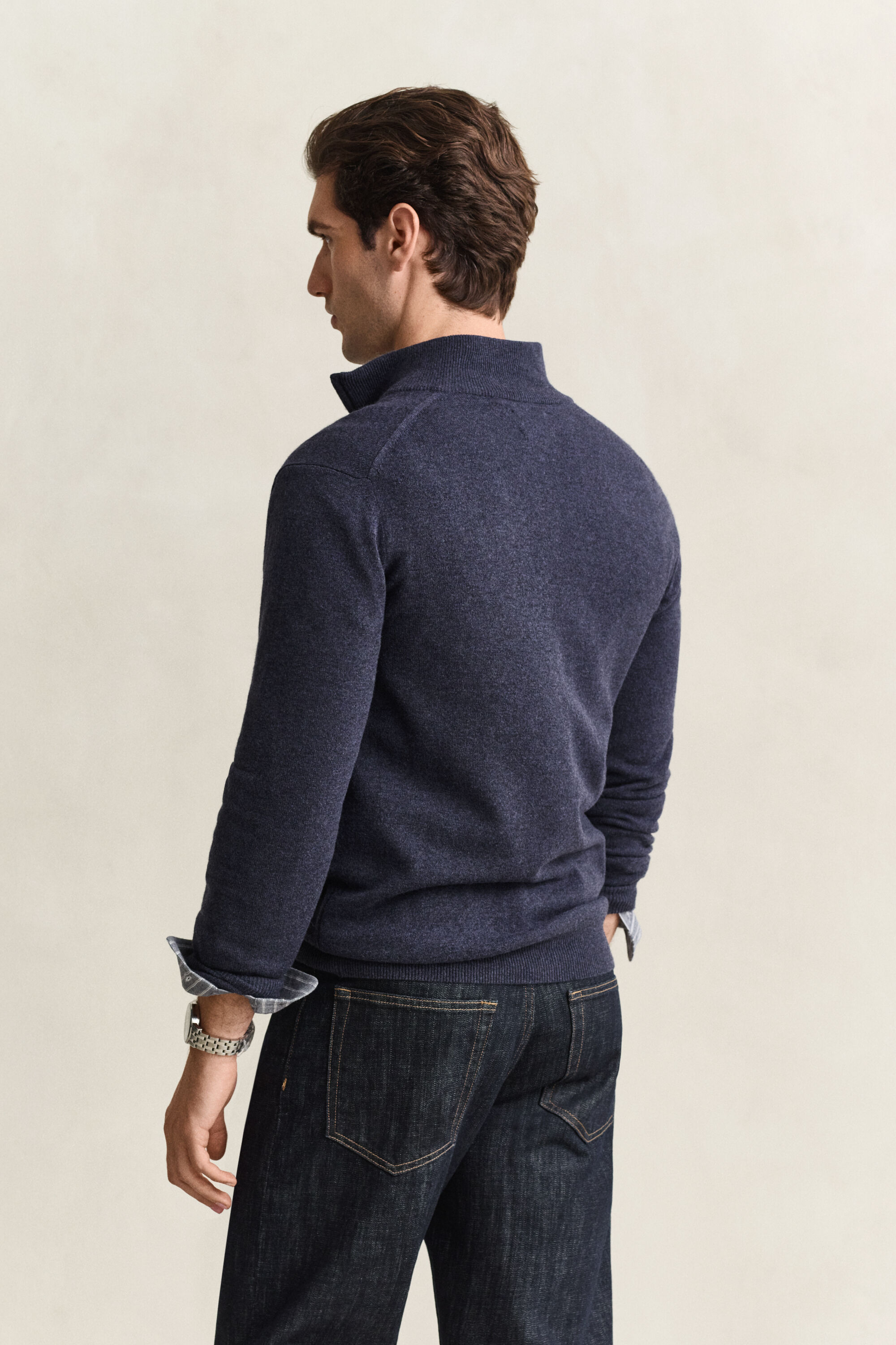 Cardigan zippé en laine d’agneau