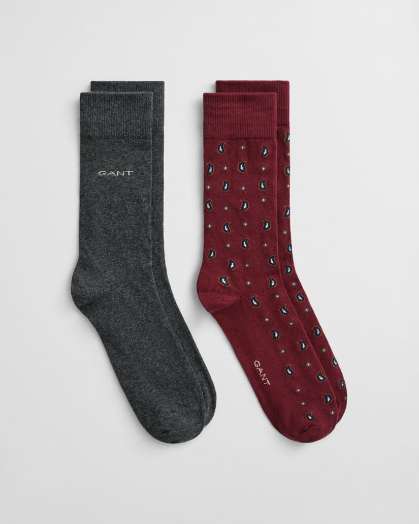 Coffret cadeau de 2 paires de chaussettes à motif cachemire