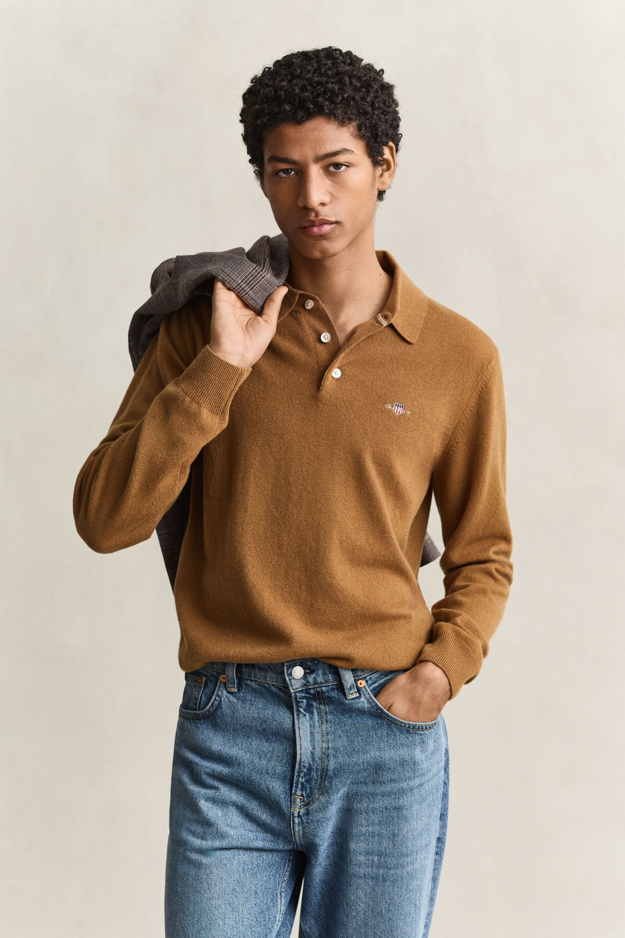 Pull polo en laine d'agneau ultrafine