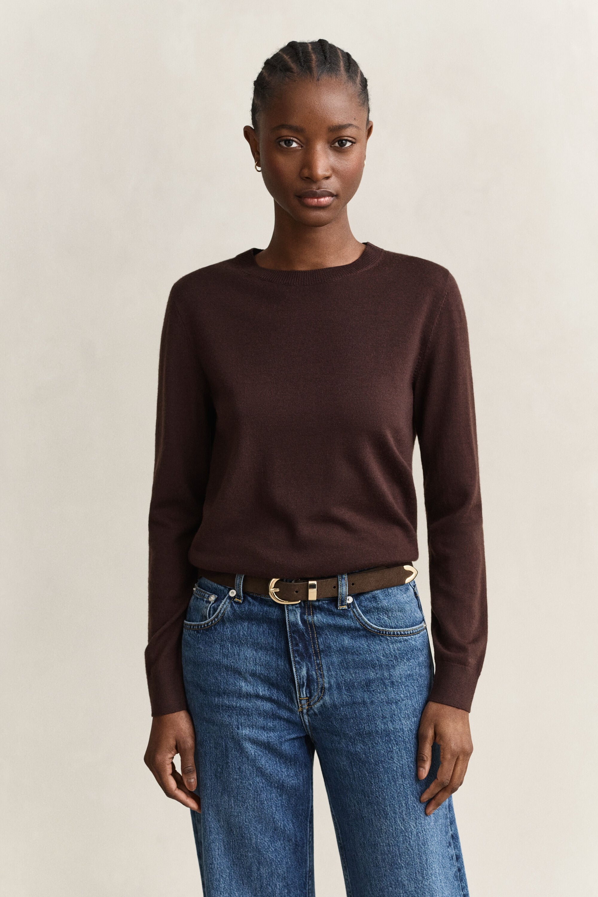 Pull col rond en laine mérinos extrafine