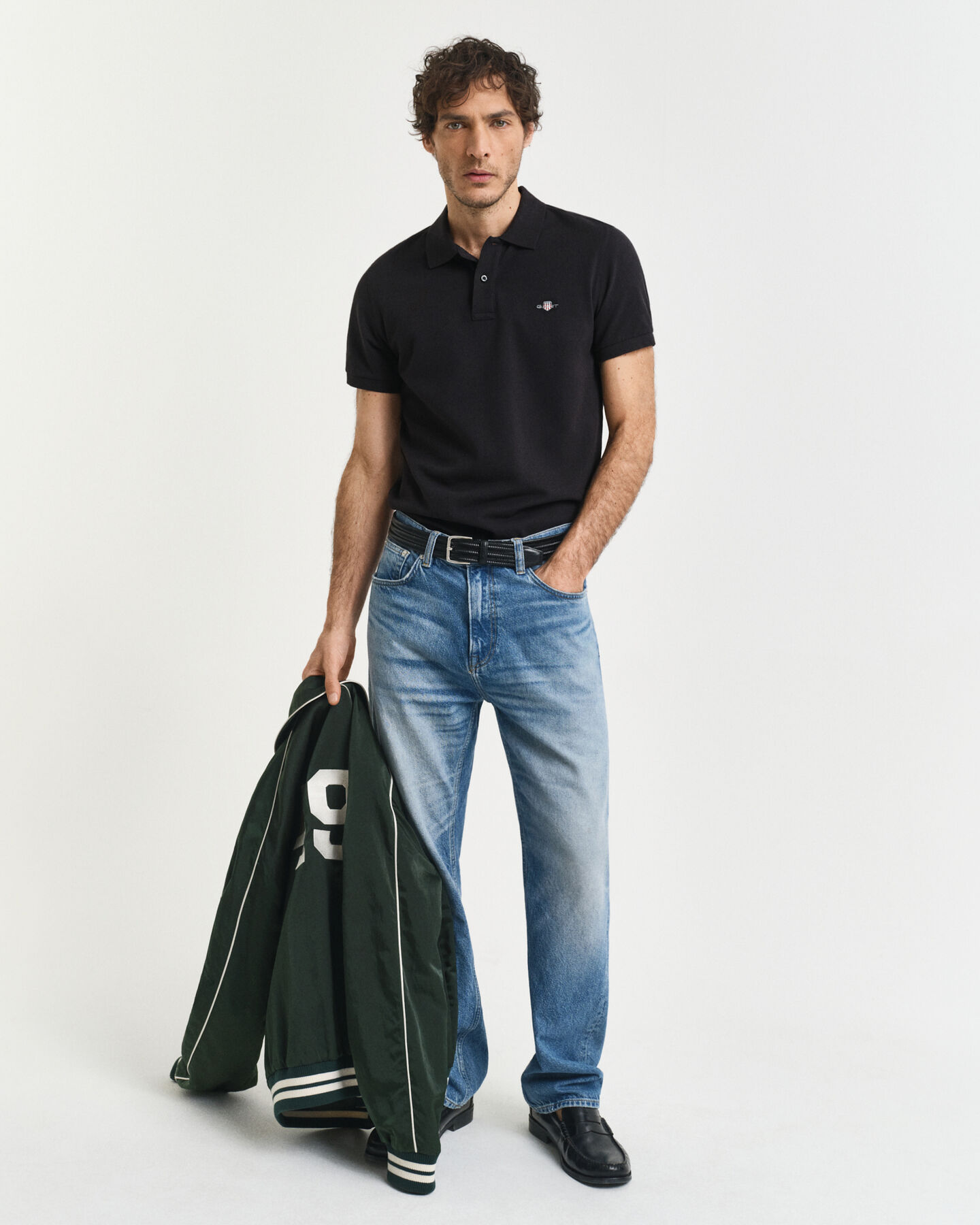 Polo coupe slim en coton piqué Shield
