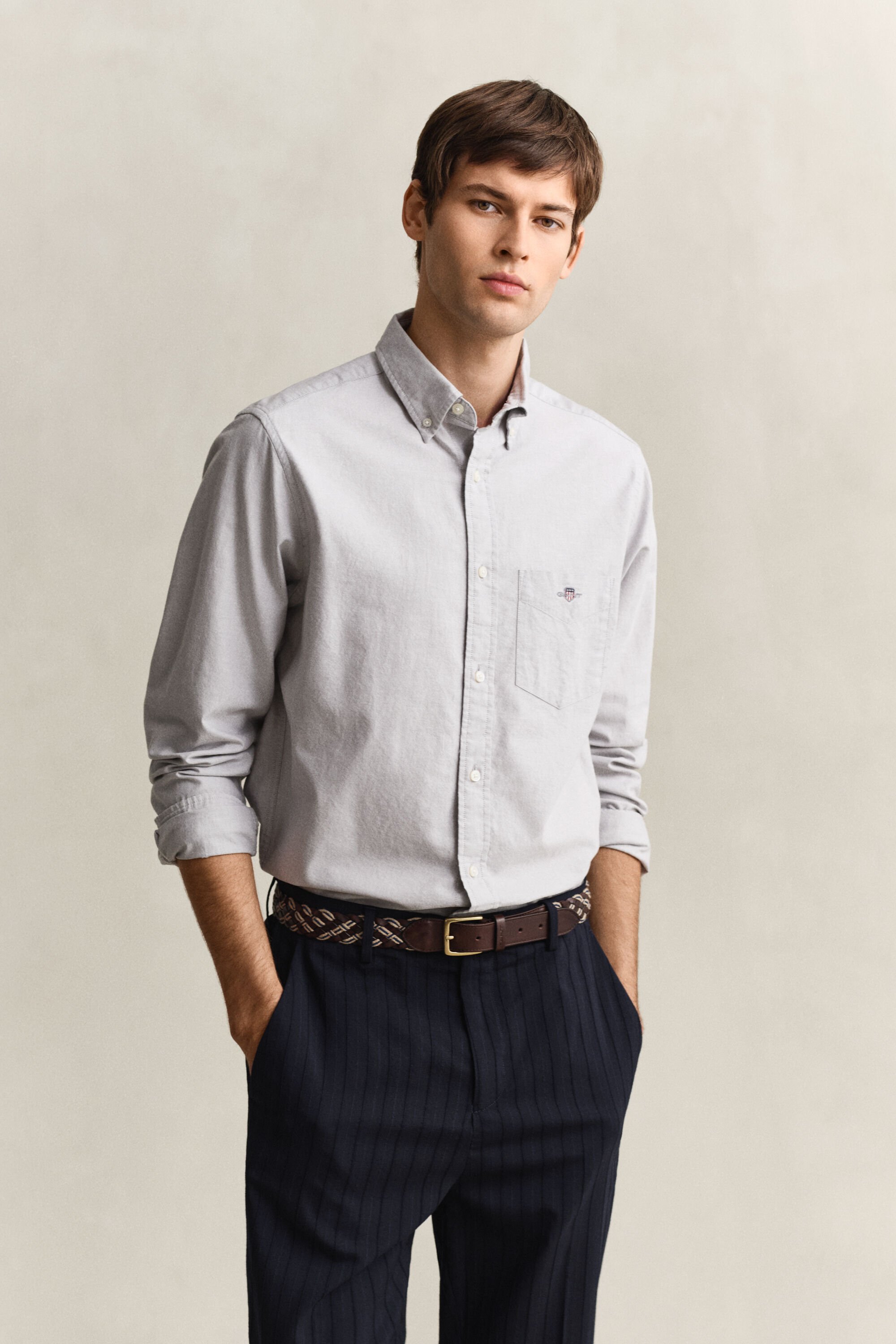 Chemise coupe regular en coton Oxford classique