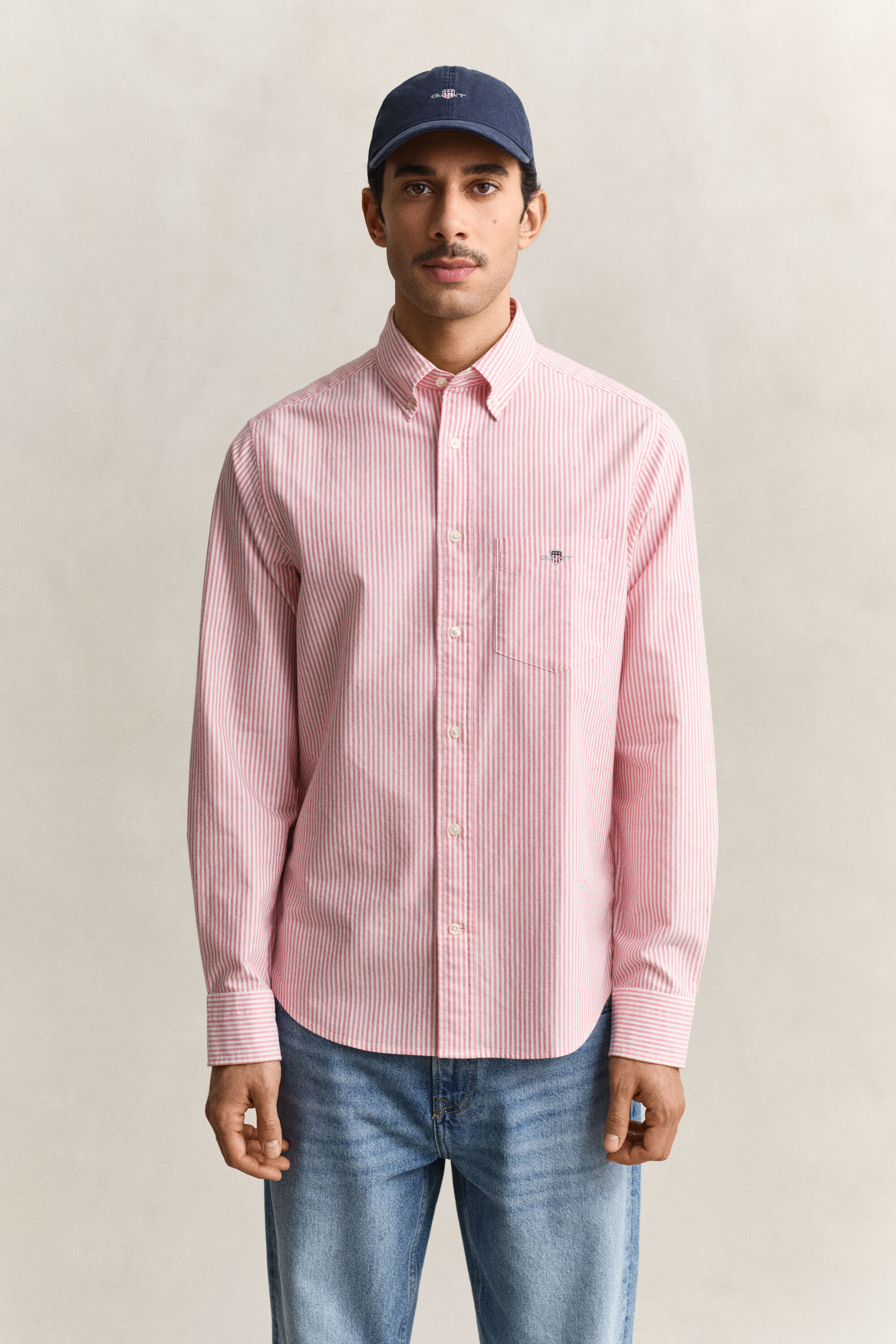Chemise en coton Oxford classique à rayures Banker