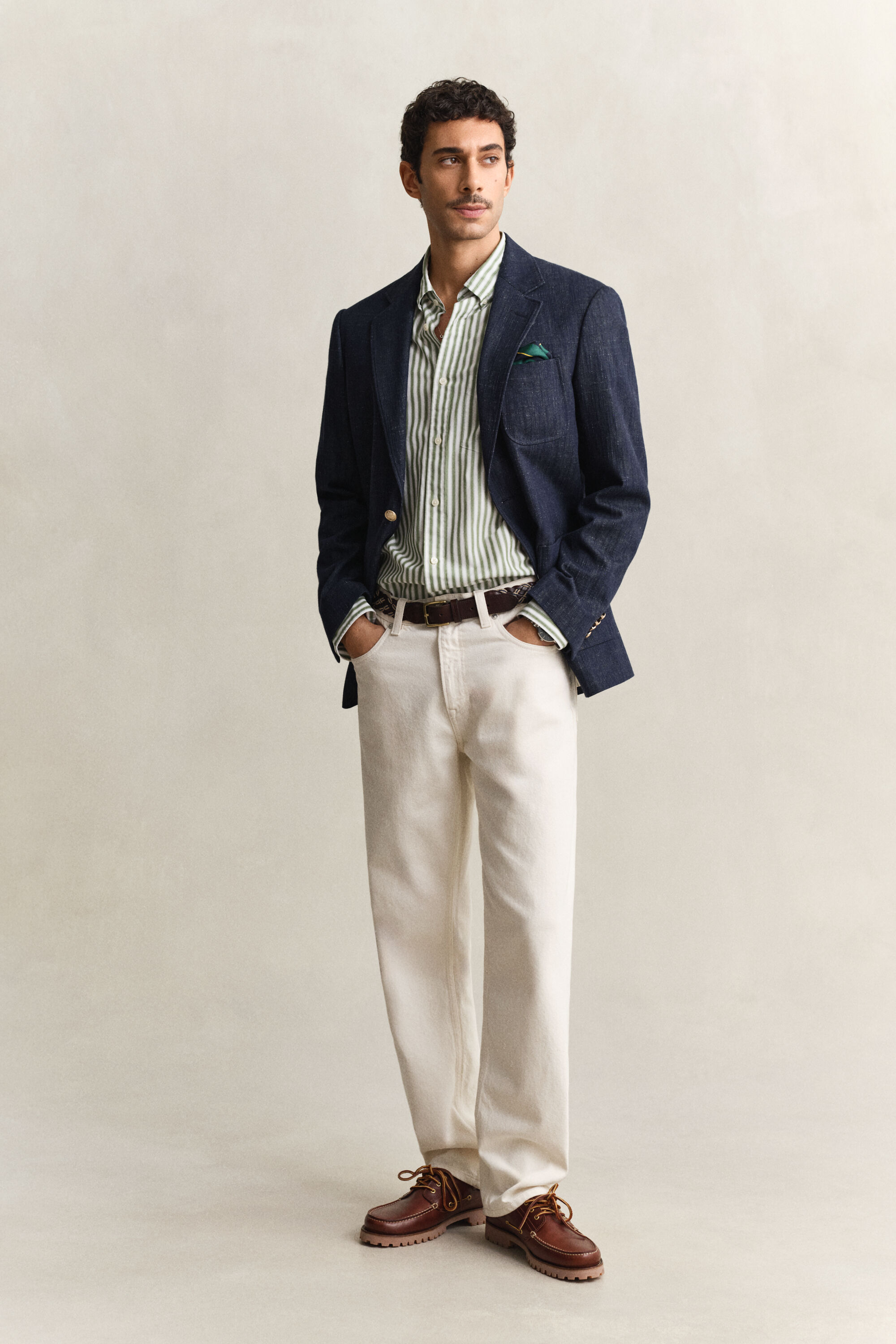 Chemise en popeline à rayures classique