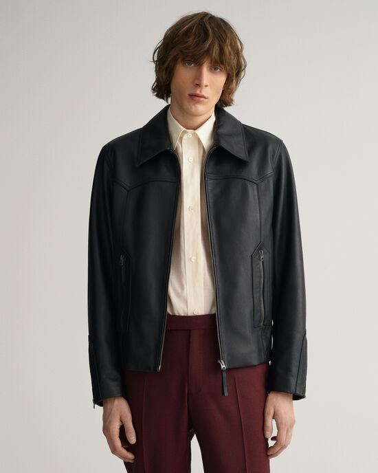 Veste courte en cuir