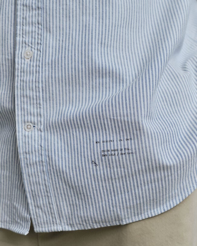 Chemise coupe décontractée US en coton Oxford à rayures Banker