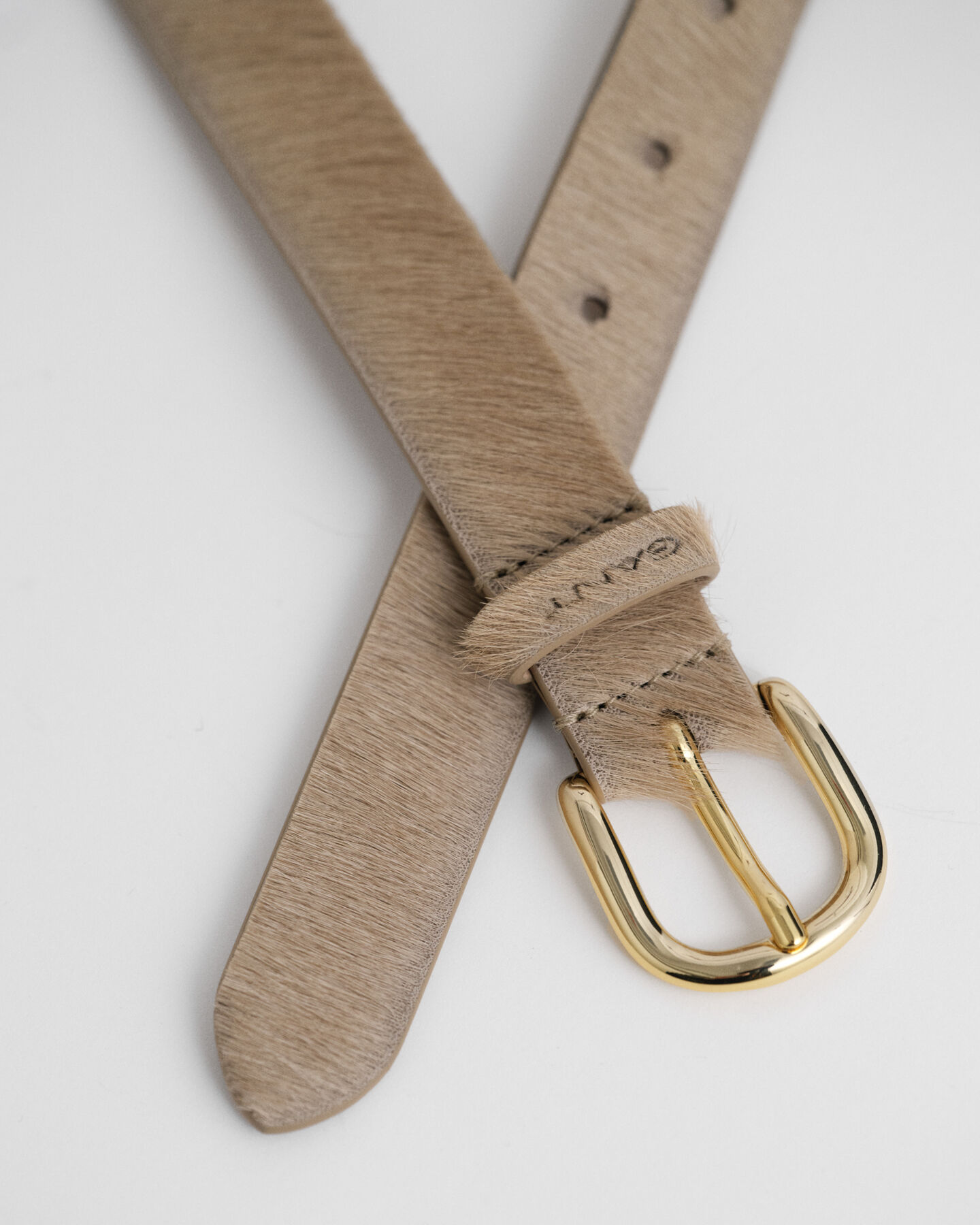 Ceinture en cuir à poils