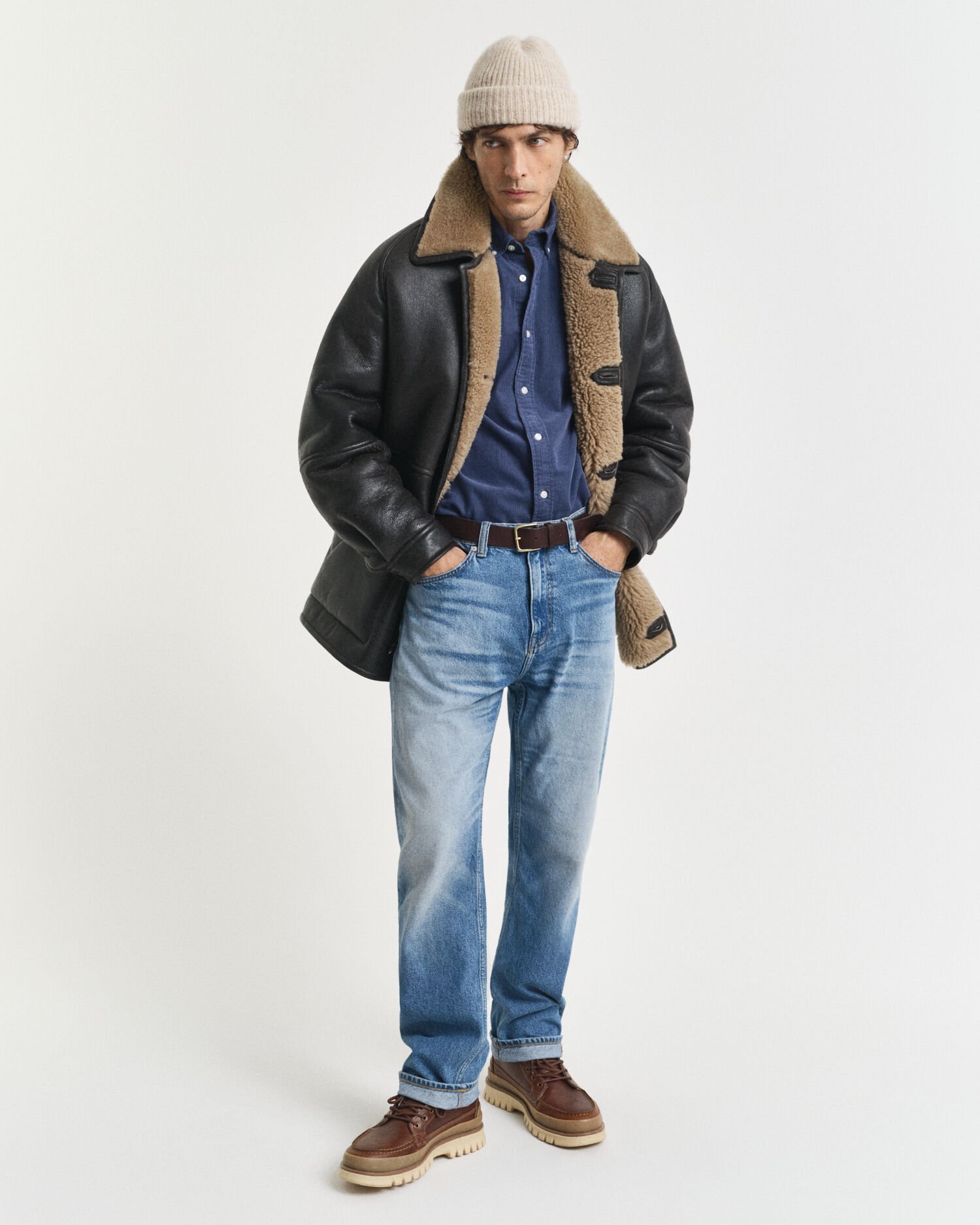 Chemise coupe regular en velours côtelé de coton