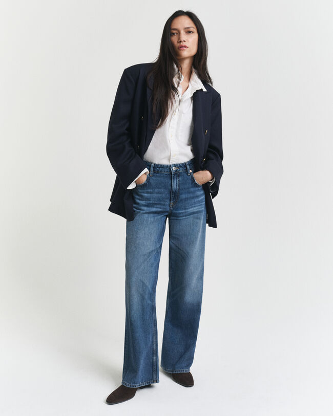 Veste blazer ultra-ample en laine Hopsack