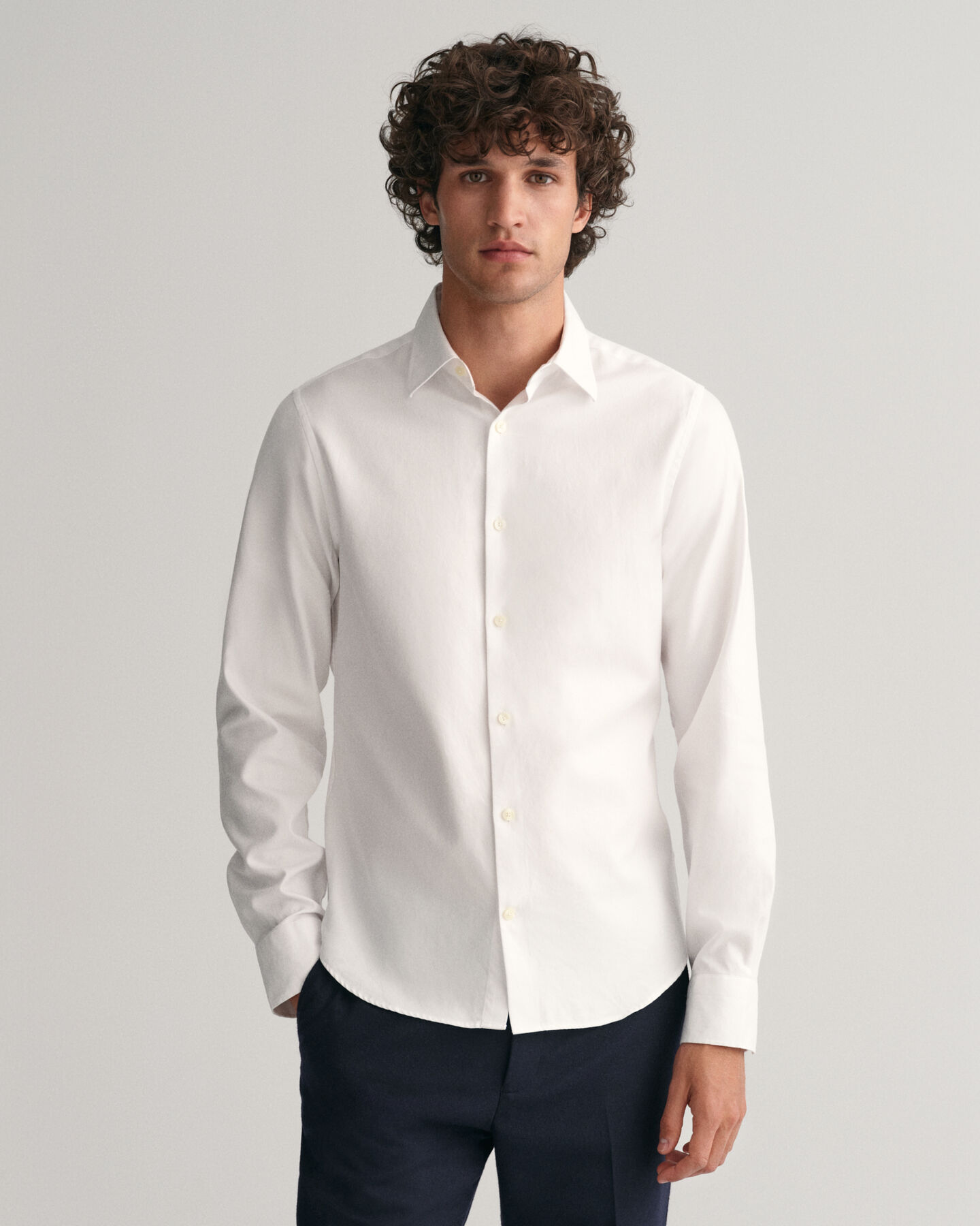 Chemise habillée slim fit en sergé
