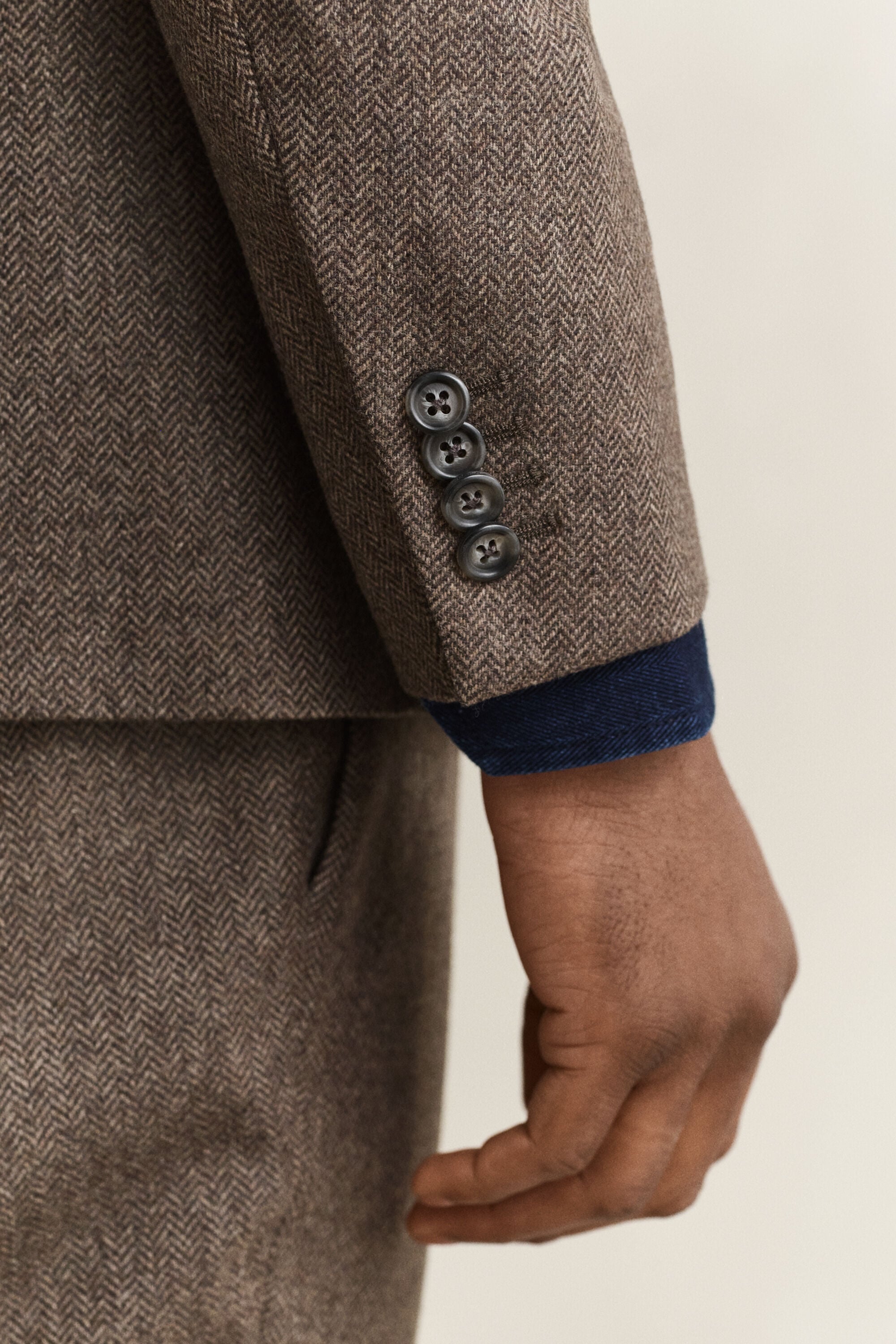 Veste de costume en laine à chevrons