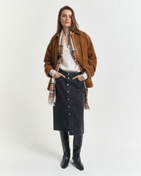 Jupe midi en denim à boutons