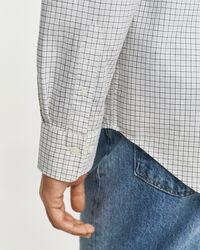 Chemise classique coupe regular en popeline à carreaux