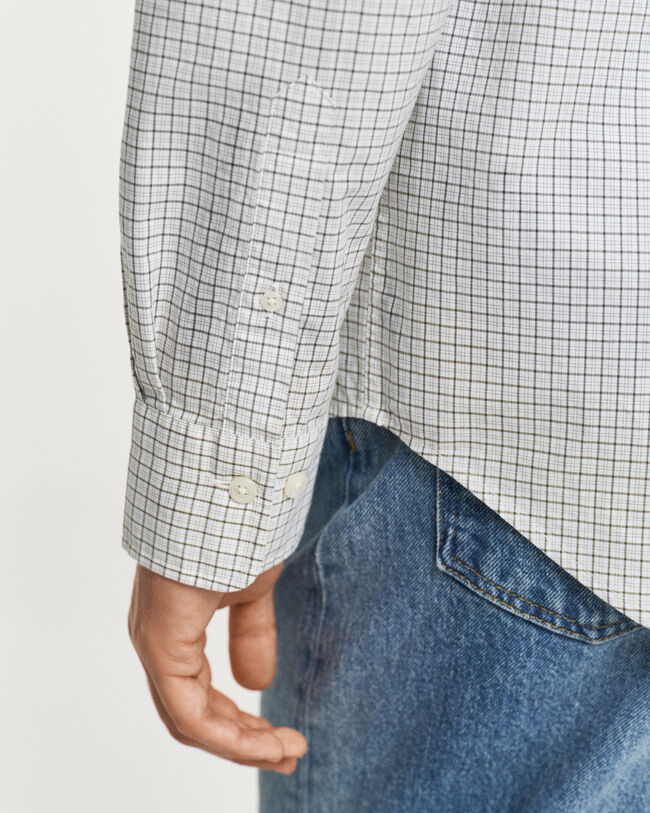 Chemise classique coupe regular en popeline à carreaux