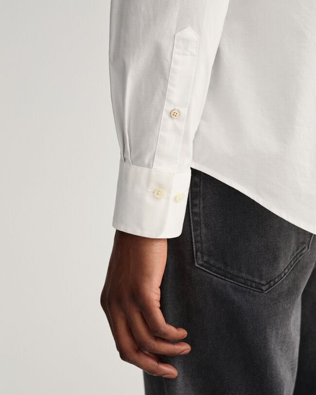 Chemise slim fit en popeline de coton