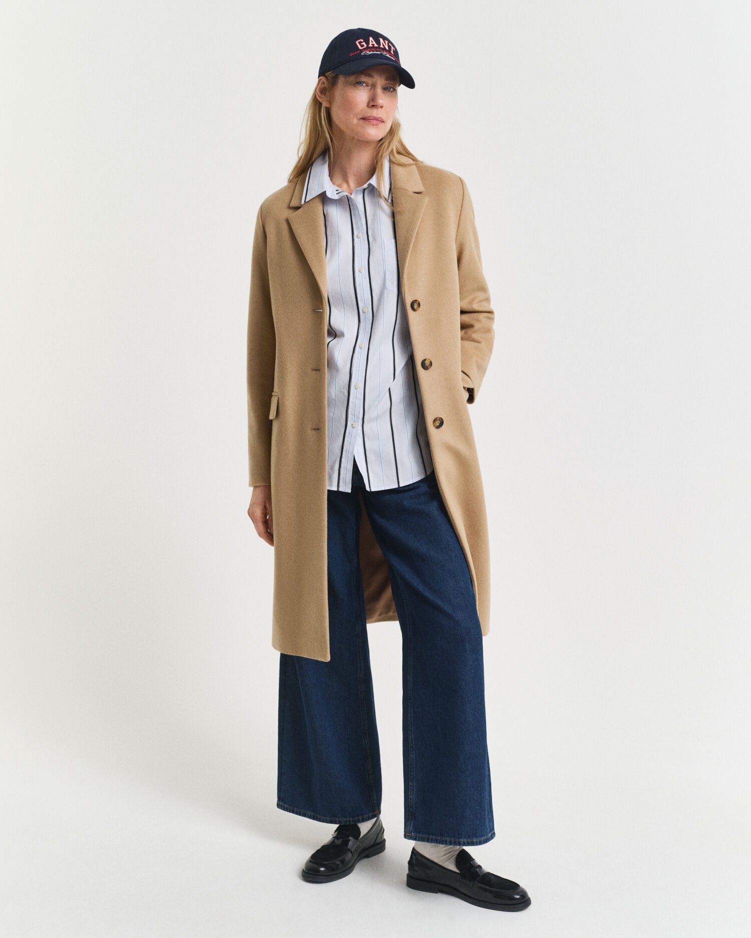 Manteau ajusté classique en laine mélangée