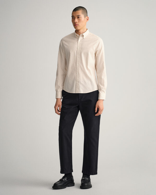 Chemise slim fit en coton Oxford Paisley