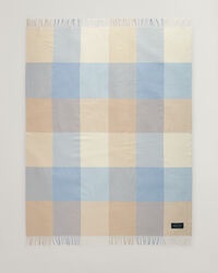 Jeté de lit en laine mérinos extra-fine à carreaux