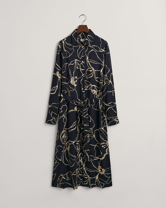 Robe-chemise &agrave; motif Line Drawing