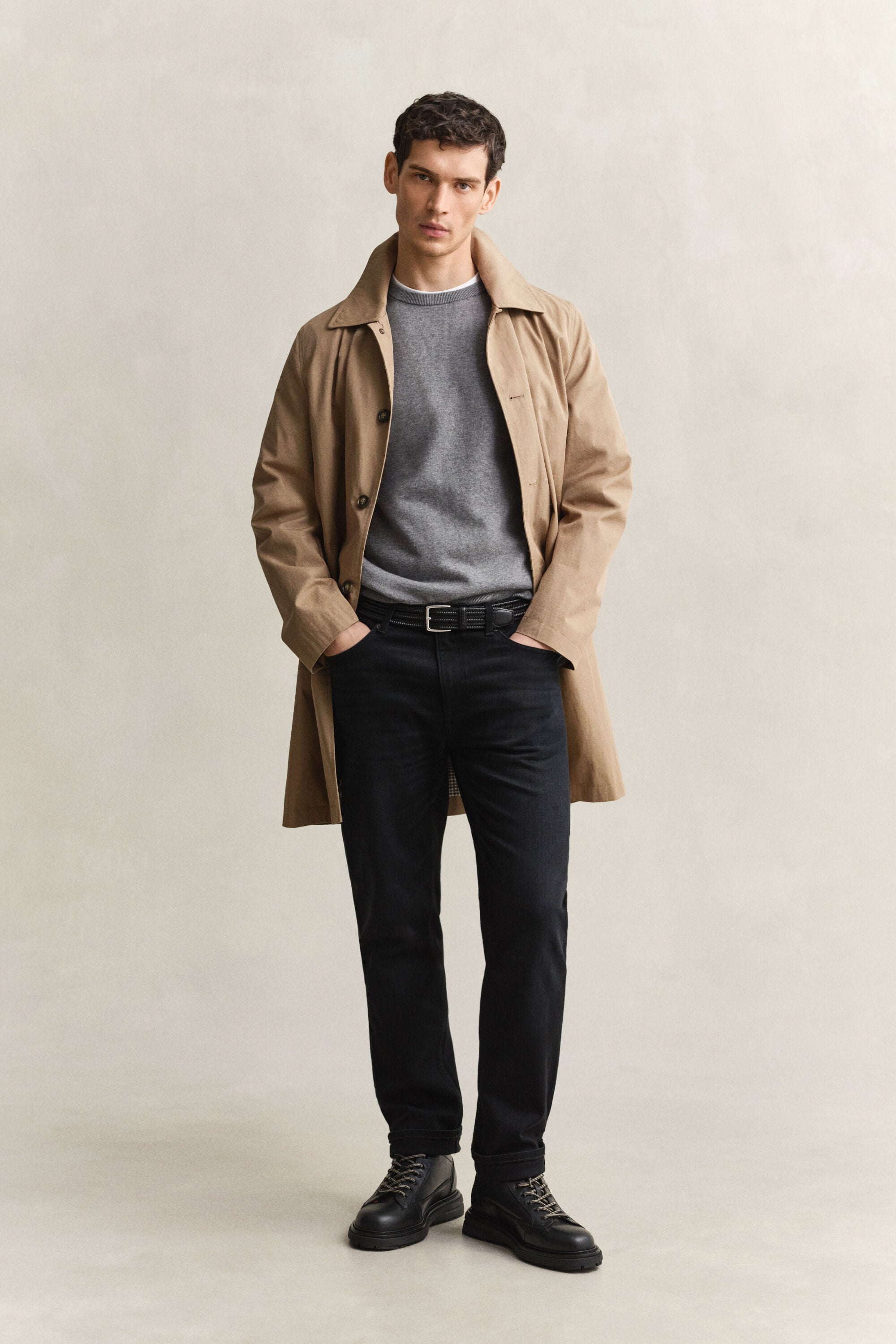 Pull col rond en coton classique