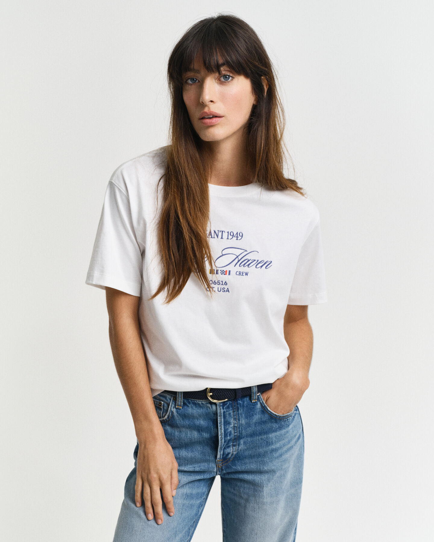 T-shirt col rond avec motif nautique