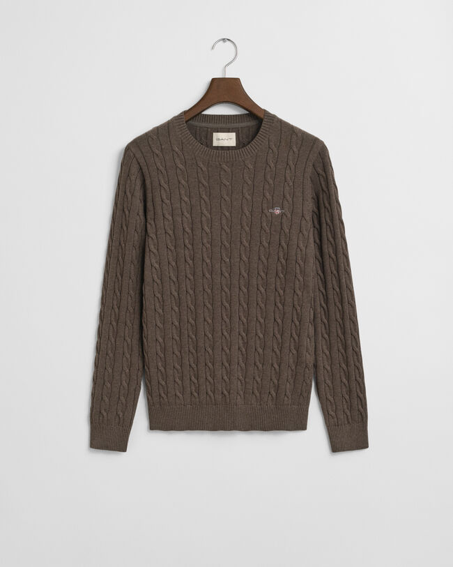 Pull col rond en maille de coton torsadée