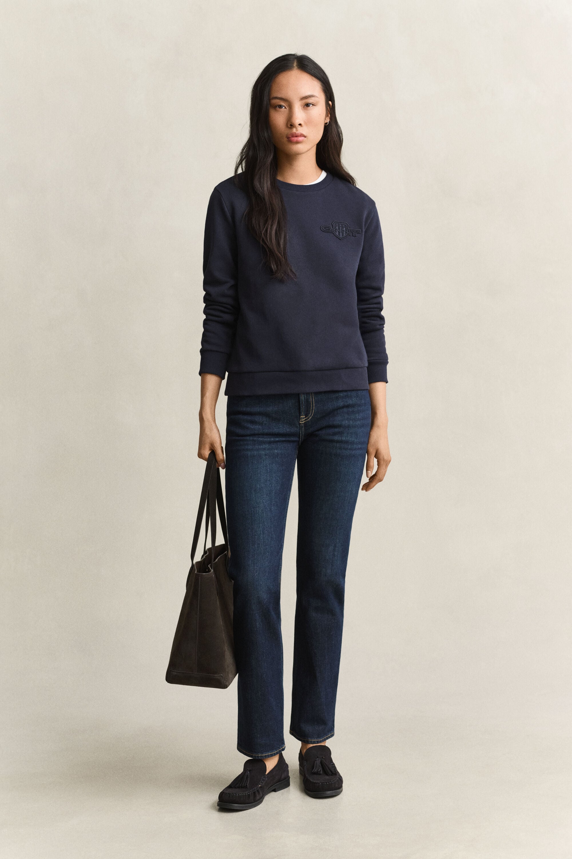 Sweat-shirt avec écusson ton sur ton