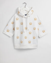 Sweat &agrave; capuche avec manches courtes et broderies Crest