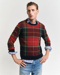 Pull ras du cou &agrave; carreaux