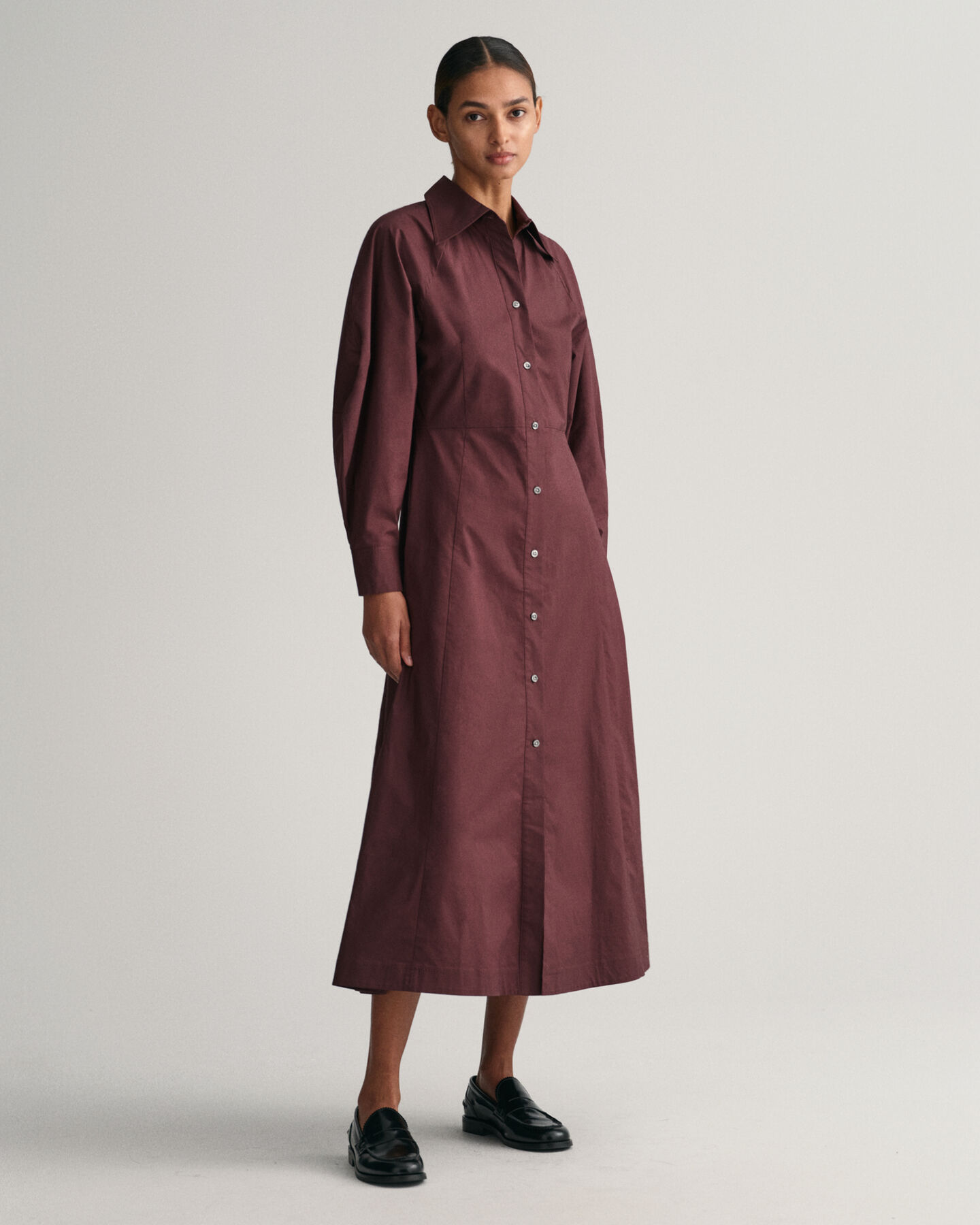 Robe-chemise &agrave; manches volumineuses