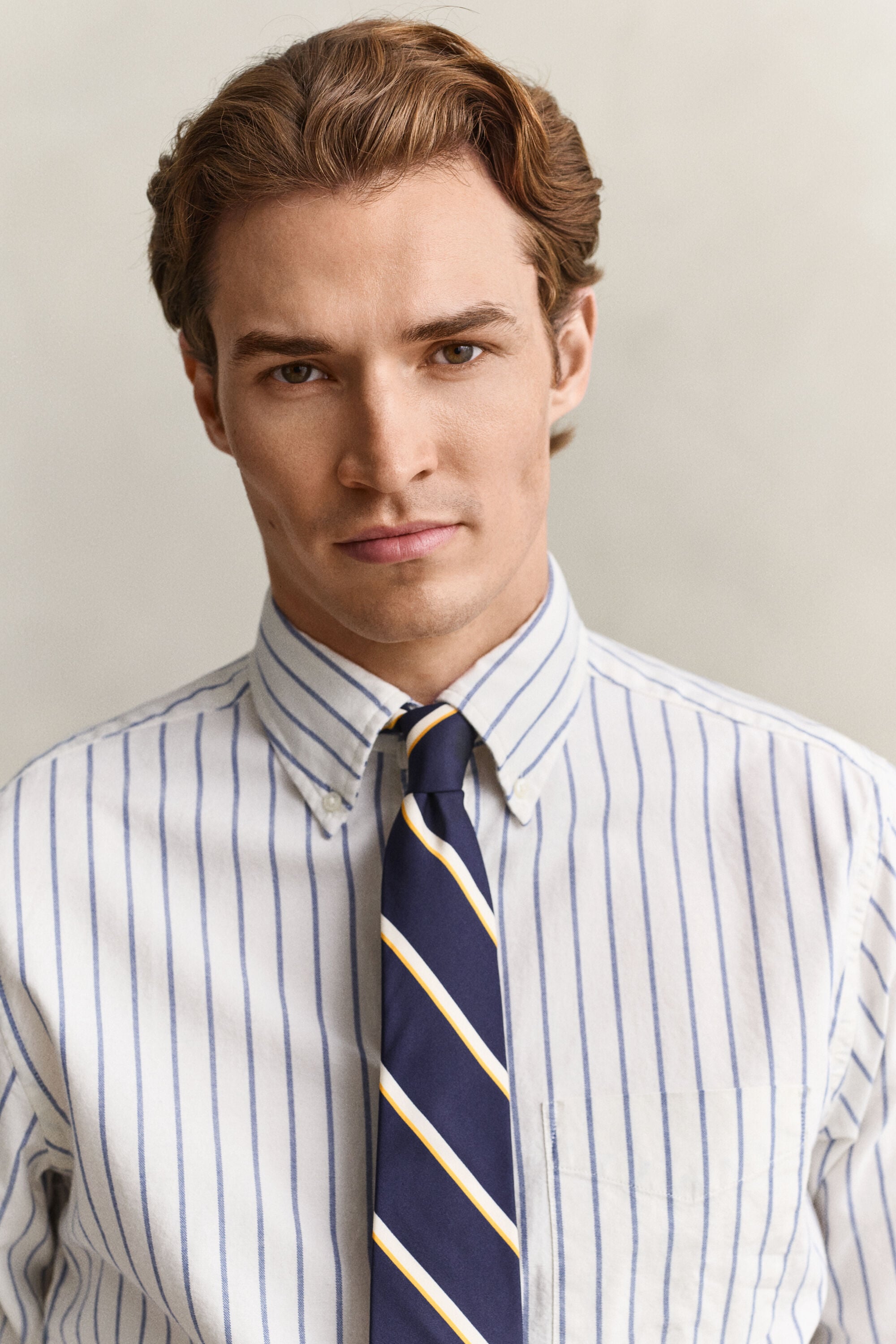 Chemise en coton Oxford classique à rayures