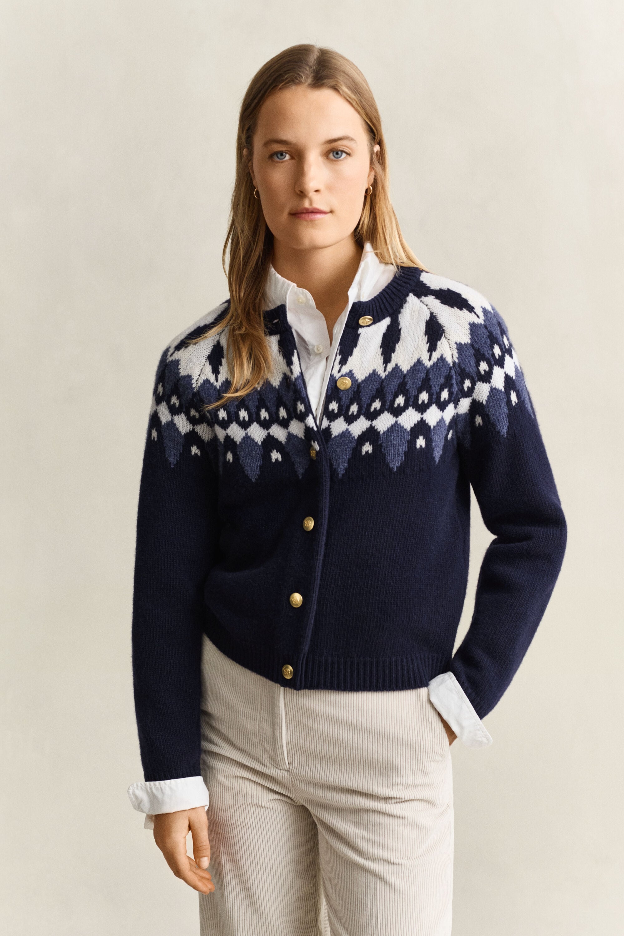 Cardigan en laine avec motif Fair Isle