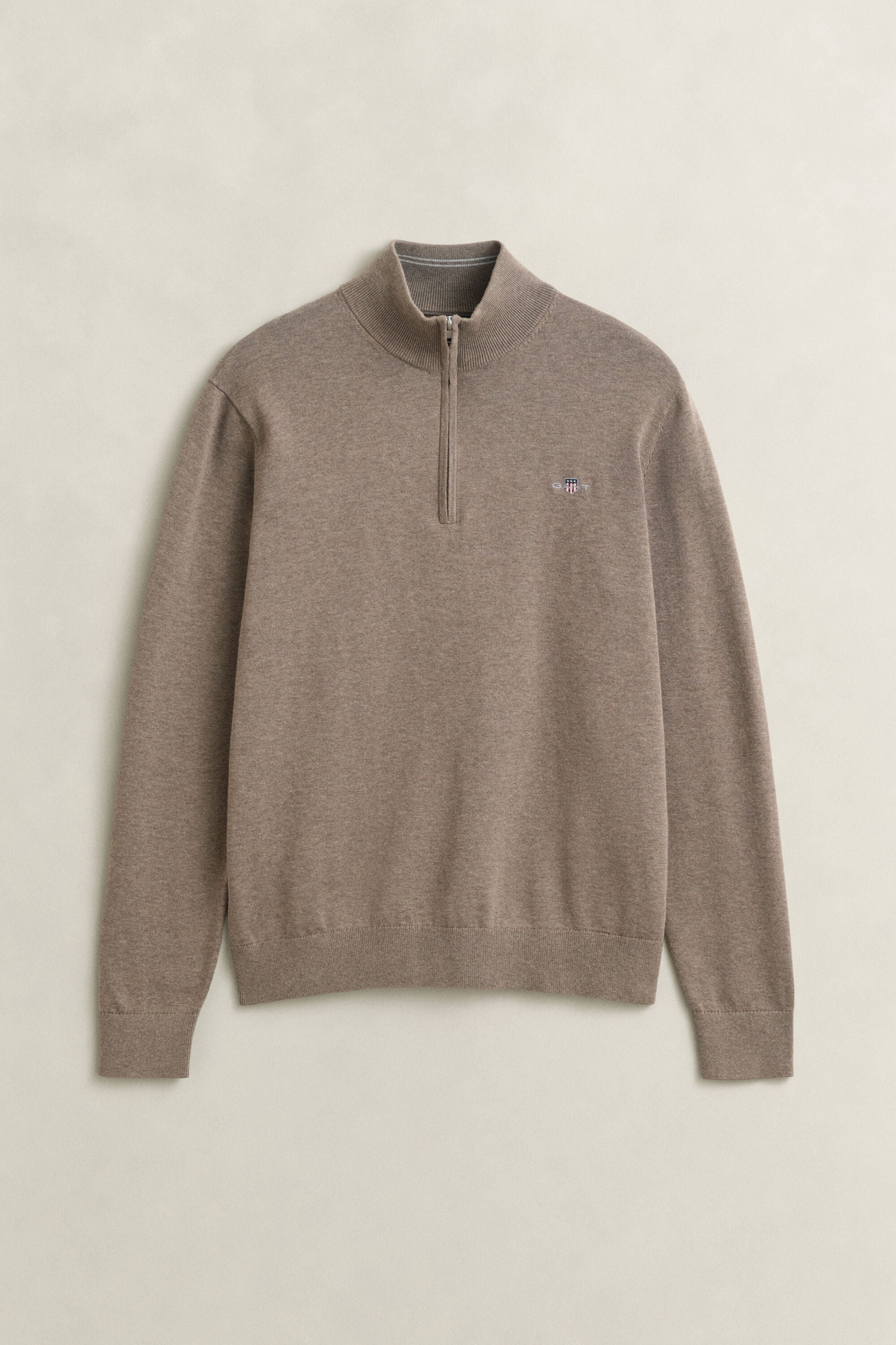 Pull à demi-zip en coton classique