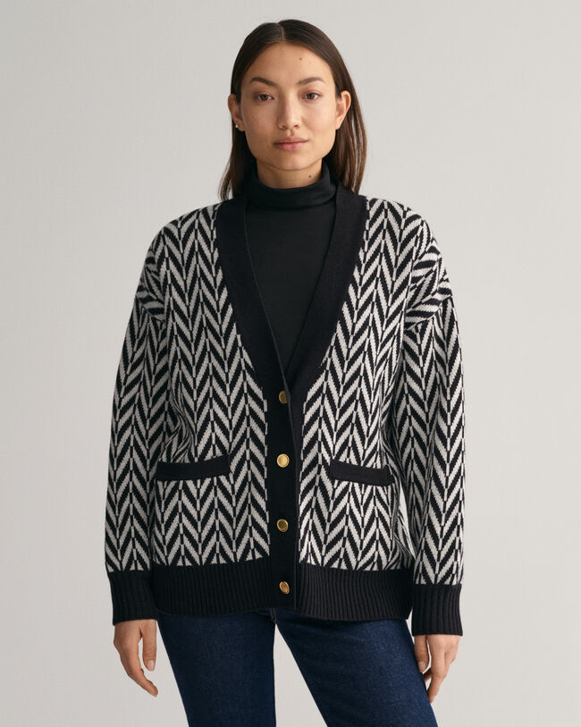 Cardigan &agrave; chevrons multicolores