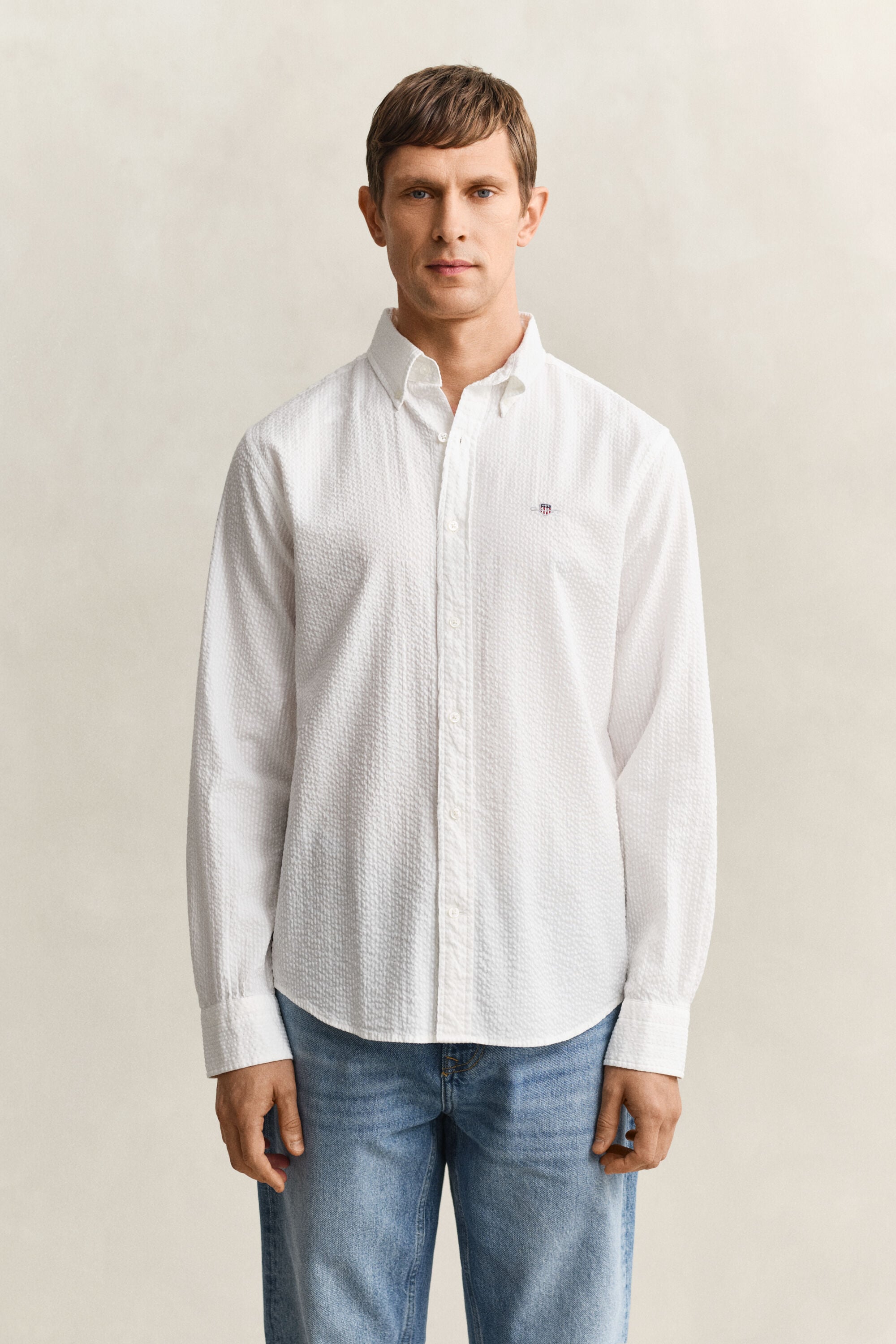Chemise regular fit Seersucker