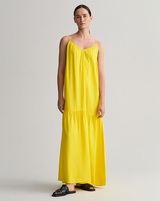 Robe longue &agrave; bretelles