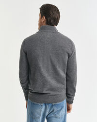Pull à demi-zip en laine d'agneau ultra-fine