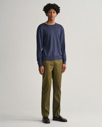 Pull ras du cou en coton et lin