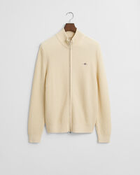 Cardigan zippé en coton texturé