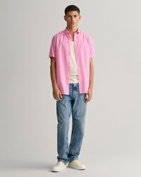 Chemise regular fit Broadcloth rayée à manches courtes