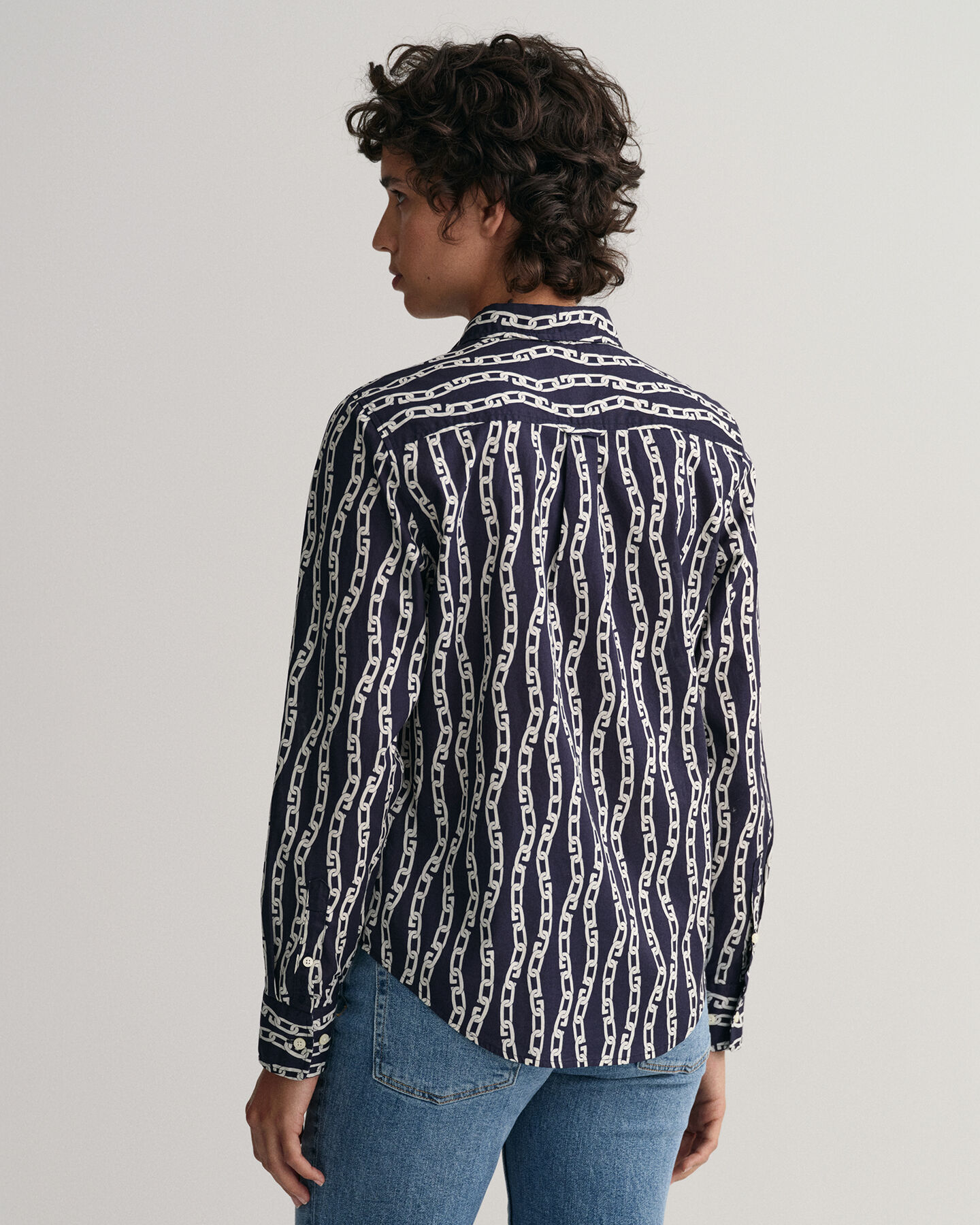 Chemise regular fit en voile de coton Chain Print