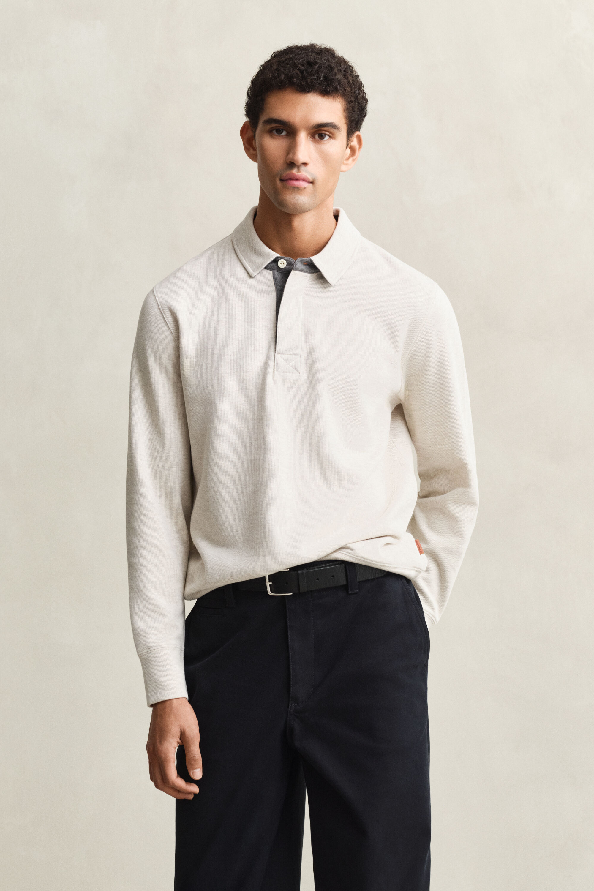 Sweat-shirt léger style polo Sacker Rib