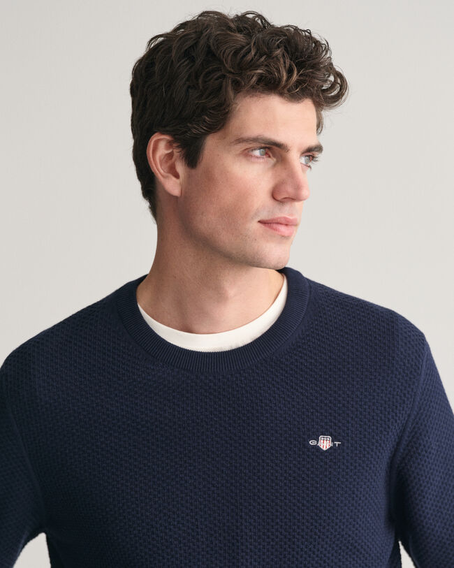 Pull ras du cou en coton Structured