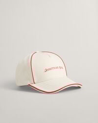 Casquette en toile avec liseré en cuir