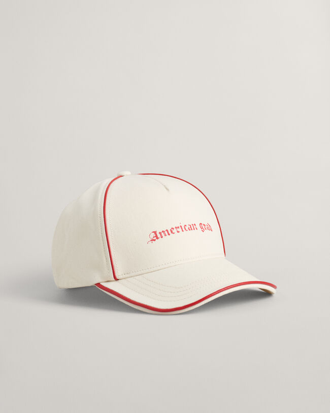 Casquette en toile avec liseré en cuir