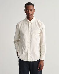 Chemise relaxed fit en coton Oxford teint en pi&egrave;ce