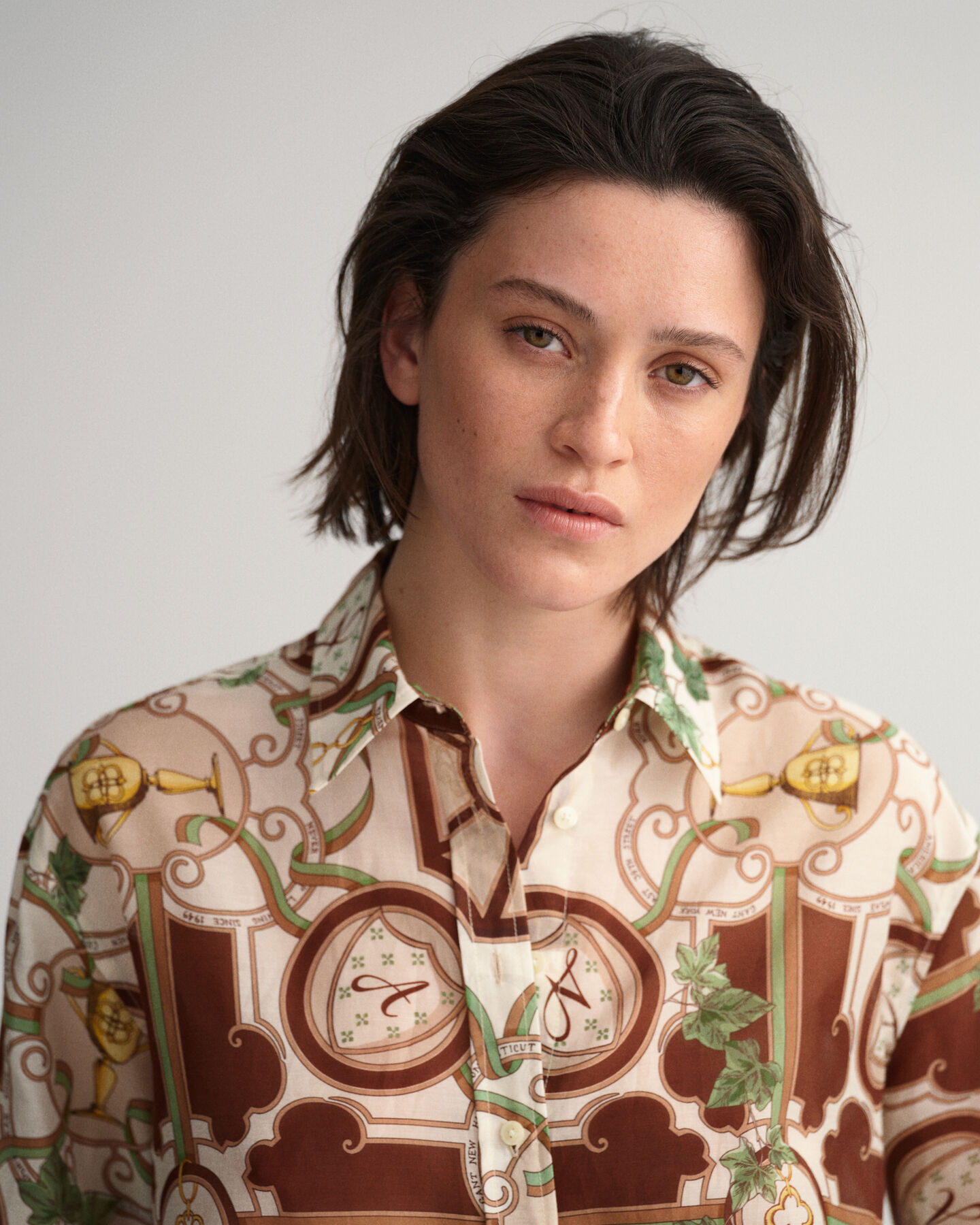 Chemise relaxed fit en coton et soie American Luxe