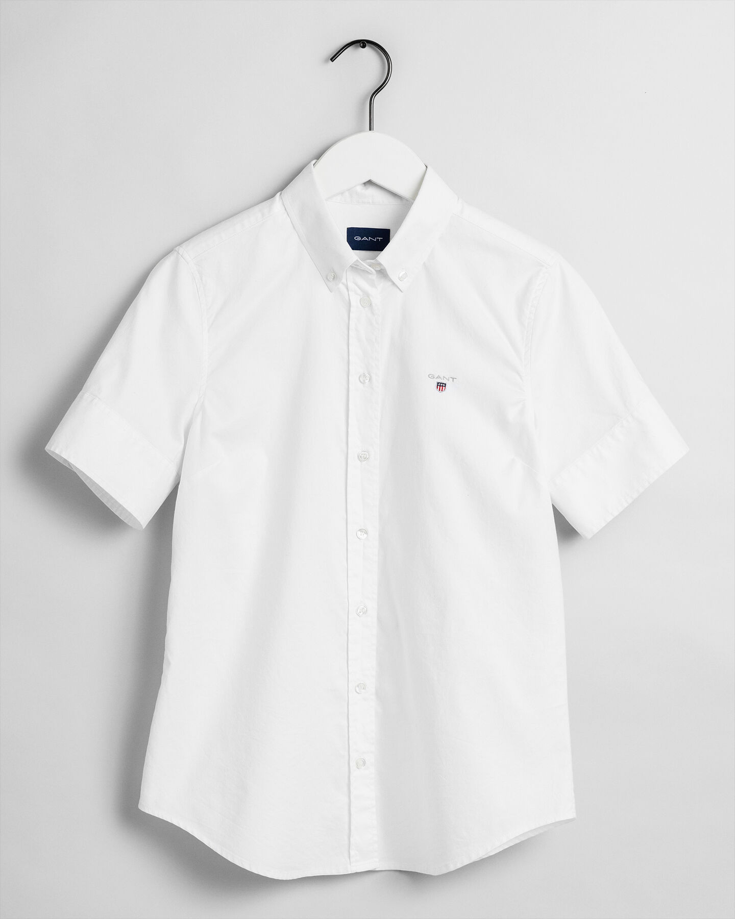 Chemise en coton Oxford stretch &agrave; manches courtes