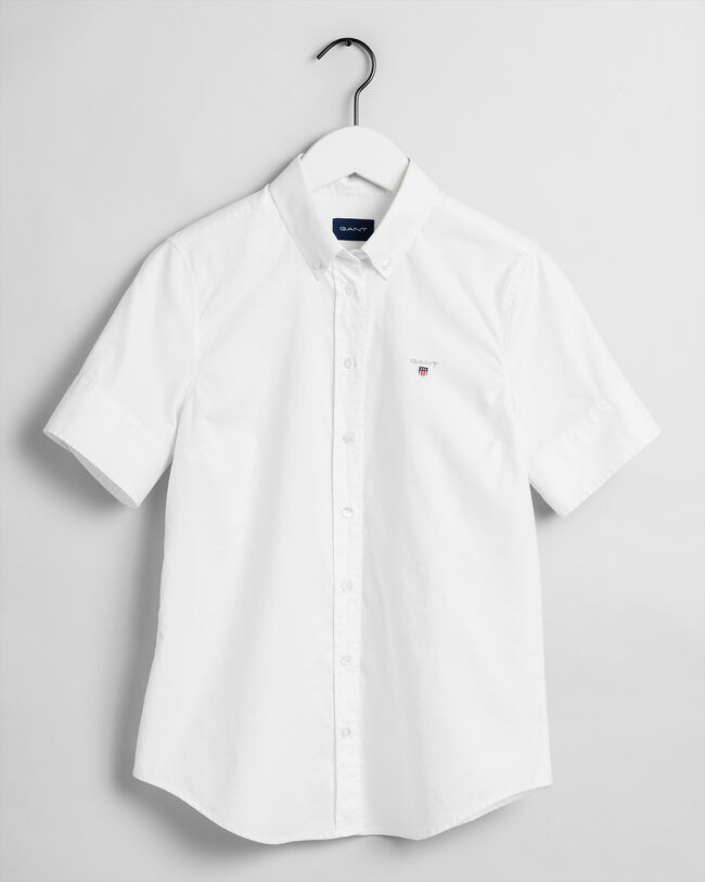 Chemise en coton Oxford stretch &agrave; manches courtes
