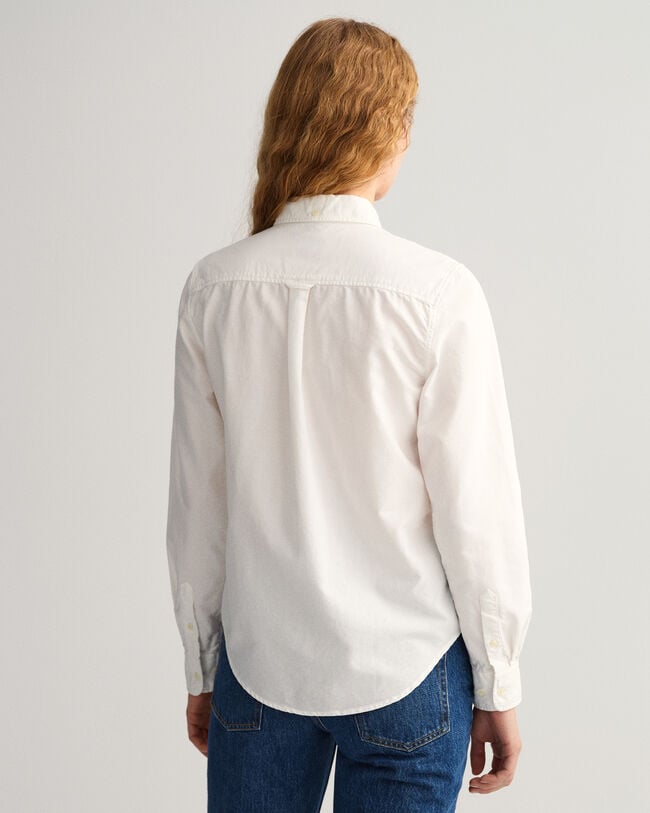 Chemise regular fit en coton Oxford teint en pièce